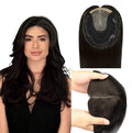 WORLDSTAR Hair Toppers for Women Real Human Hair No Bangs 6 * 7 Inch Base 16 Inch 75g #1B Natural Black 360°3D Coverage Hairpieces Hand-stitched Real Hair Toppers for Women Add Volume (tp#1B-16)