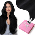 YoungSee Nano Ring Hair Extensions Black Nano Hair Extensions Human Hair Black Nanobead Hair Extension Human Hair 14 Inch Nano-Tips Hair Extension Remy Hair 1g/s 50g