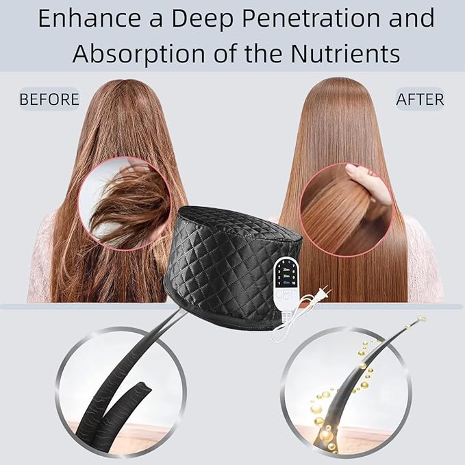 Hair Steamer for Natural Hair (Home Use) - 10-Speed Temperature Control, Fast Heating & Deep Strand Nourishment