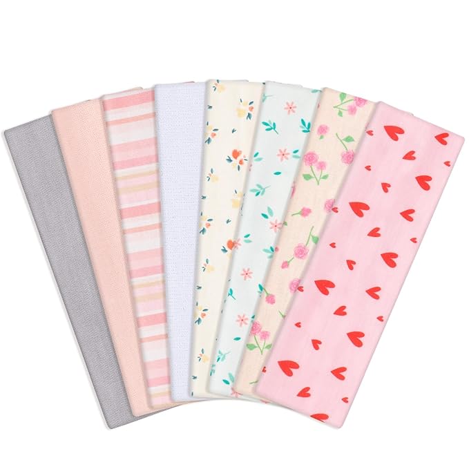 obeoby Pink Headbands for Women, Non Slip Stripe Cute Hairbands Cotton Sports Hair Bands for Women's Hair Girls Valentines Day Outfit