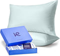 Kickoff Viscose Bamboo Pillowcase, Queen, Set of 2, 100% Organic Hidden Zippered Viscose Bamboo Pillow Case Queen Size, Cooling Pillow Cover for Hot Sleepers (20"x30" Coastal Blue)