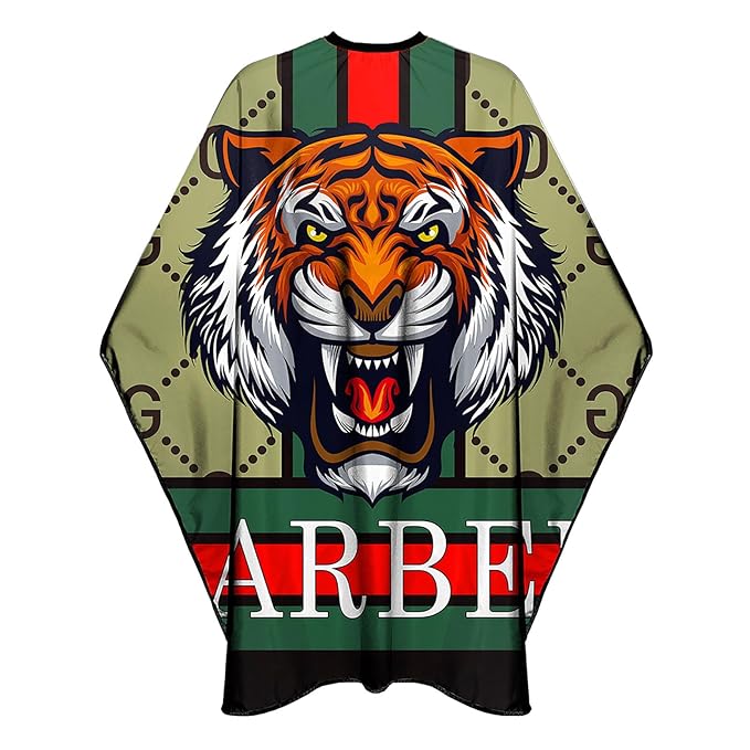 Barber Capes Hair Cutting Capes Salon Stylist Capes with Snaps Waterproof Professional Large Barber Hairdresser Gown Cape- 63”× 56”(TIGER)