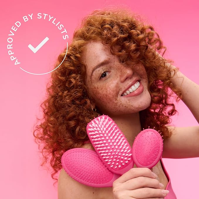 Wet Brush Mini Detangler Hair Brush for Gentle Knot Removal, Compact Travel Size, Soft Bristles for Pain-Free Detangling, Less Breakage, Works on All Hair Types, Limited Edition, Electric Sky Purple