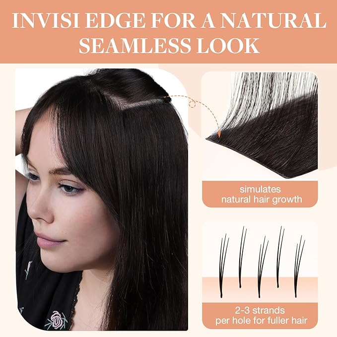 GOO GOO Invisi Edge Tape in Hair Extensions Human Hair, 2 Dark Brown 20pcs 10inch 30g, Virgin Remy Hair, Seamless Injected Tape, Natural Look