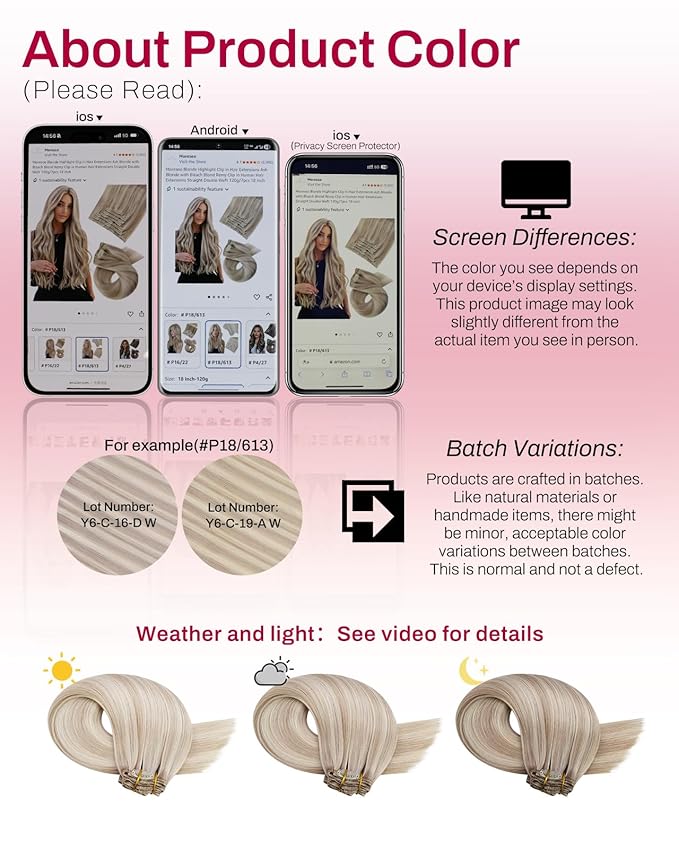 Moresoo Clip in Hair Extensions Remy Double Weft Human Hair Clip in Extensions Straight Hair Extensions for Women Ash Blonde Highlight with Blonde 7pcs 120g 24inch