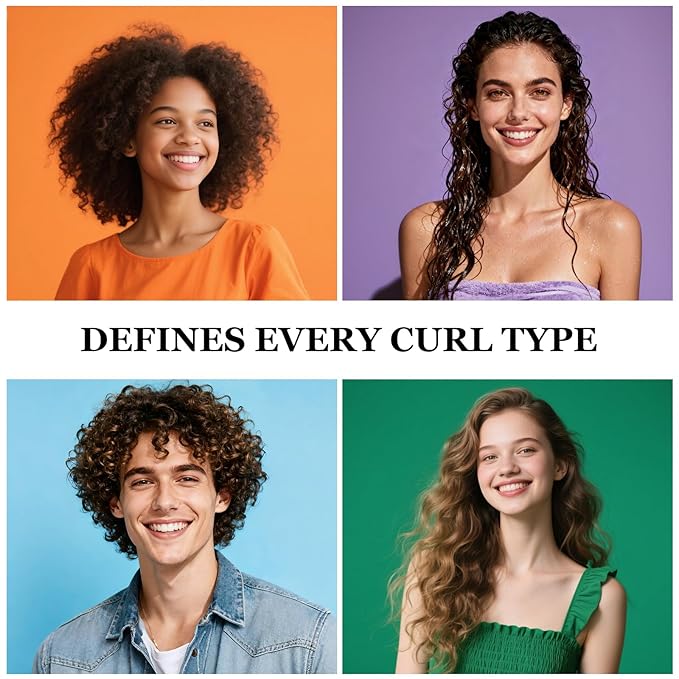 Curl Defining Brush for Thick Coily Hair, Firm-Bristle TPEE Detangling Brush for Coarse 4A–4C Curls, Dual-Sided Wide & Narrow Tooth Brush for Wet & Dry Curl Shaping– Women & Men (2054-Pale Lilac)