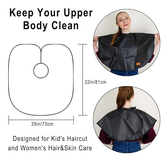 Makeup Cape Hair Dye Cape for Women Short Salon Cape for Stylists Waterproof Haircutting Cape Professional Shampoo Cape, 31.5”L*29”W