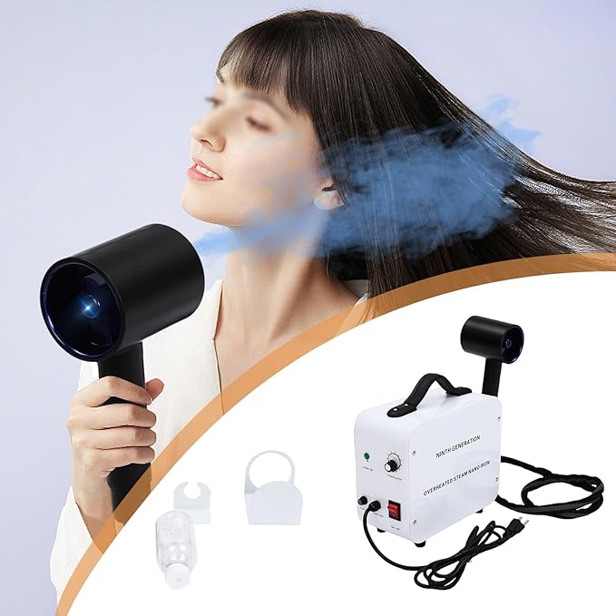 Nano Vaporizing Sprayer, White 1300W Hairdressing Salon Nano Micro Mist Vaporizer, Nano Hair Steamer Machine for Hair Care and Hair Restoration(1300W White)