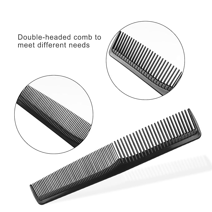 Disposable Combs Individually Wrapped, Sturdy Combs in Bulk, 100 Pack Combs Bulk, Double Tooth Hair Pocket Comb, Bulk Combs for Homeless, Charity, Care Pack Black