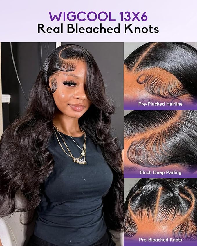 13x6 Body Wave Lace Front Wigs Human Hair Pre Plucked 180 Density HD Transparent Lace Frontal Wigs Human Hair for Women Glueless Wigs No Synthetic Blend Triple Lifespan 3X 28Inch