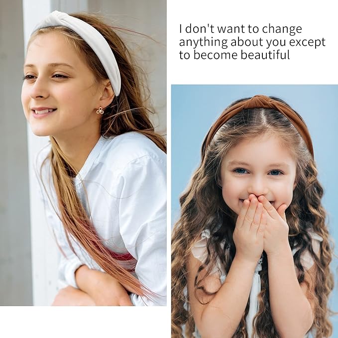 VELSCRUN 5 Pack Fashion Headbands for Women - Non-Slip Wide Knotted Headbands in Cute Solid Colors, Birthday Gifts