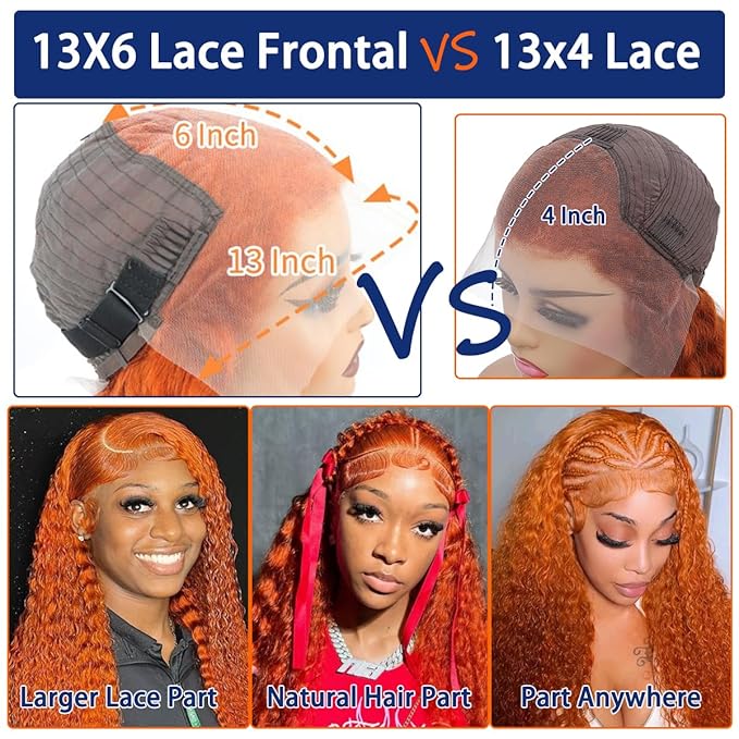 350# Colored Deep Wave Lace Front Wigs Human Hair 13x6 Ginger Curly Wig Wet and Wavy Glueless HD Lace Frontal Wigs Human Hair Pre Plucked 210 Density 28Inch