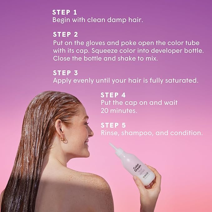 dpHUE Color Dream, Copper - Ammonia-Free, Demi-Permanent Hair Color - Lasts 16 Washes - Boosts Shine - Paraben & Sulfate Free, Leaping Bunny Certified