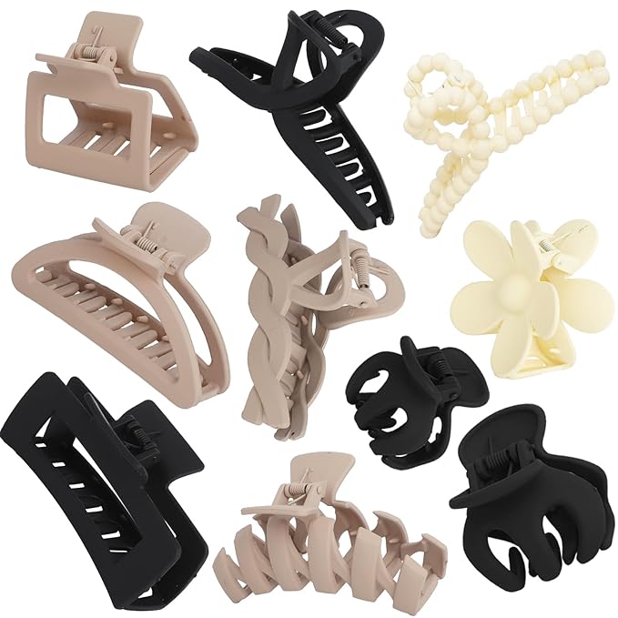 10PCS Non-Slip Hair Clips Jaw Clips for Thick Hair Clamp Flower Non-Slip Hair Accessories with Multi-Styles for Women Girls