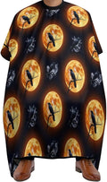 Women Full Moon Black Crow Raven Bird Salon Haircut Capes, Full Coverage Dyeing Salon Apron for Hairdressers, Easy Clean