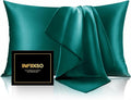 INFIIXSO Mulberry Silk Pillow Cases King Size Set of 2, Silk Pillowcase with Hidden Zipper 20"x36", Extraordinary Smooth and Soft Pillow Case for Hair and Skin(Teal, 2 Pack)