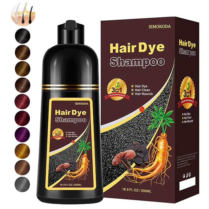 Natural Silver Gray Hair Dye Shampoo for Women & Men - 3 IN 1 Silver Hair Dye, Instant Shampoo Color Hair Dye for Long Lasting Color, 16.9 Fl Oz (Silver Gray)