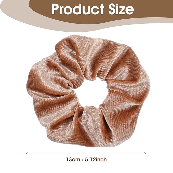 4 Pcs Velvet Scrunchies, Ymapinc Large Scrunchies for Women & Girls, Soft Hair Ties, Elastic Hair Bands for Thick/Thin Hair, Black & Dark Color Ponytail Holders Hair Accessories