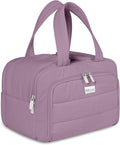 TOPDesign Travel Toiletry Bag for Women, Puffer Large Toiletry Bag, Lightweight Cosmetic Makeup Organizer with Handle for Traveling, Accessories, Essentials, Toiletries (Purple)
