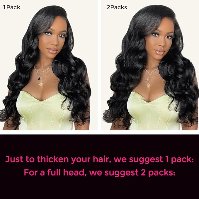 Lashey Body Wave Clip in Hair Extensions for Black Women, 20 Inch 7pcs 120g Natural Black Remy Human Hair Extensions Thick Hair with Lace Weft Clip Ins