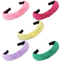 VELSCRUN 5 Pcs Head Bands - Wide Boho Knot Turban Elastic Multicolour Hair Accessories for Women and Girls, Ideal Gifts