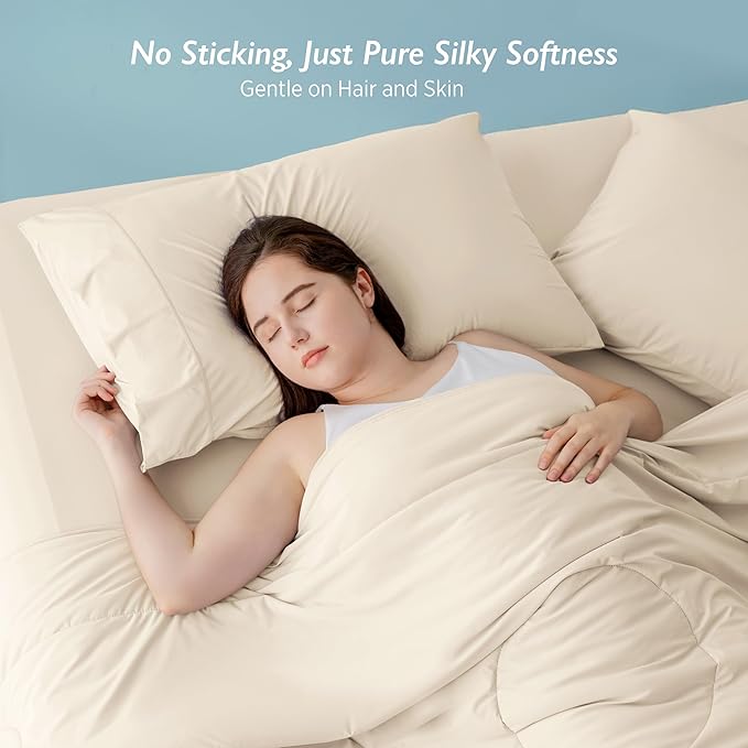 Breescape Cooling Pillow Cases Standard/Queen Size - BlendTek™ Dry & Cool Technology for Hot Sleepers and Night Sweats, 2 Pack Soft & Smooth Pillowcases for Hair & Skin Care, 20" x 30", Ivory