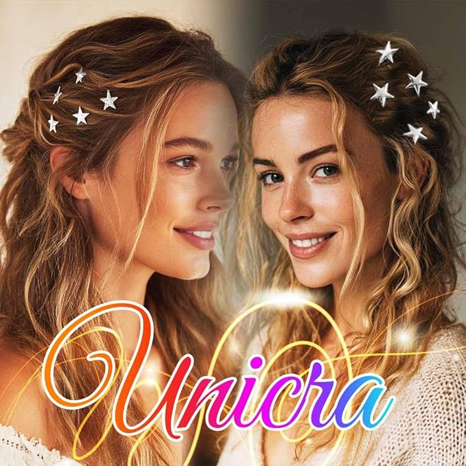 Unicra Gold Hair Pins Star Hair Clips Bridal Wedding Hair Accessories for Women and Girls Pack of 5 (Silver)