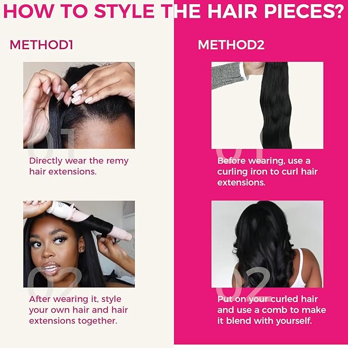 Lashey Clip in Hair Extensions Human Hair, Kinky Straight Remy Human Hair 24 Inch 120g 7pcs Natural Black #1B, Long Thick Clip in Hair Extensions for Black Women