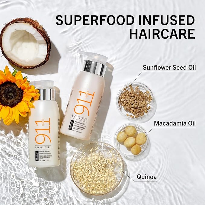 Biotop Professional 911 Quinoa Hair Conditioner - Hydrating Conditioner for Hair Health + Frizz Control - Repairing, pH Balancing & Nourishing Treatment for Dry Ends - (8.45 oz/250ml)