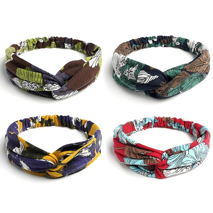 Elastic Knotted Headbands for Women Cloth Head Hair Bands for Women's Hair Non Slip Boho Wrap Twisted Hair Accessories
