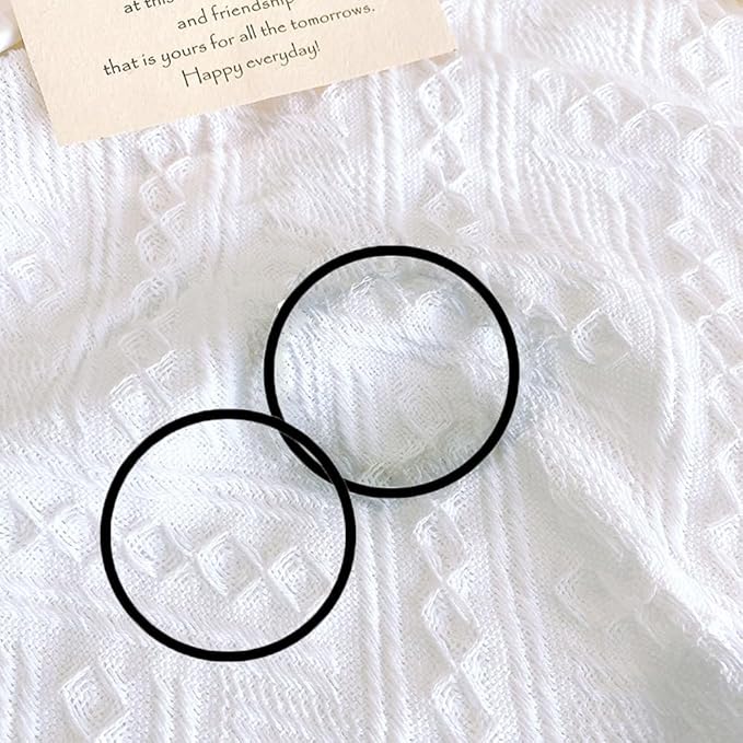 Black Hair Ties Hair Elastics Rubber Bands No Damage for Thick and Curly Hair Long-Lasting Braids Ponytails Holders All Hair Types Pain-Free Hair Accessories for Women or Men 50 PCS 4MM