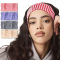 4PACK Stretchy Striped Headband For Women Elastic Wide Hairbands For Yoga Hair Wraps Bohemian Hair Accessories