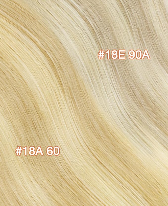 GOO GOO Invisi Edge Tape in Hair Extensions Human Hair, 18AT60A Pearl Ash Blonde Highlights 20pcs 12inch 40g, Virgin Remy Hair, Seamless Injected Tape, Natural Look