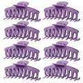 TOCESS Hair Claw Clips for Women - 8PK Large Neutral Matte Jumbo Hair Clips for Thick, Thin, Long, Short, Curly Hair Girls, Big Jaw Clip Set for Daily Use (Violet Purple)