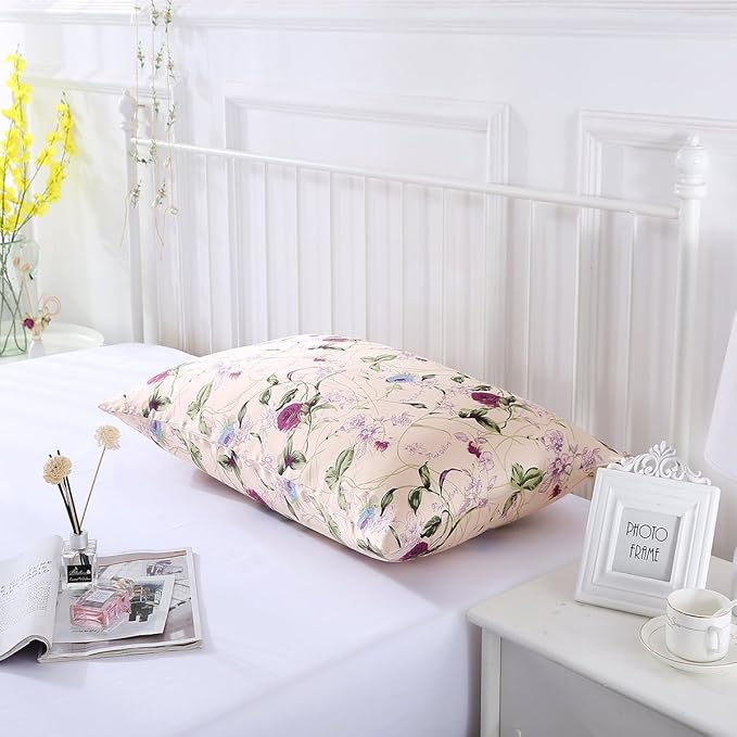 SLPBABY Silk Pillowcase for Hair and Skin with Hidden Zipper Print (King, Pattern1)