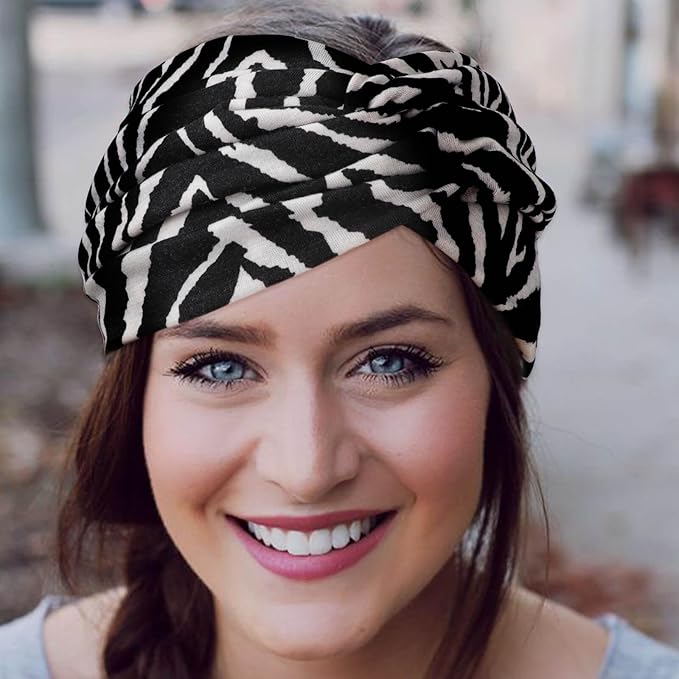 Extra Wide Headbands for Women Large Turban Headband Non Slip Boho Elastic Hairband Hair Twisted Knot Head Bands Accessories