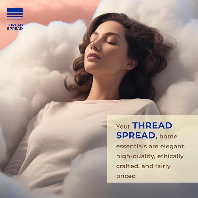 THREAD SPREAD 100% Egyptian Cotton Pillow Cases King - 1000 Thread Count White King Pillow Cases Set of 2, Soft Cooling & Breathable Extra Long Staple Sateen Weave Cotton Pillowcases for King Pillows