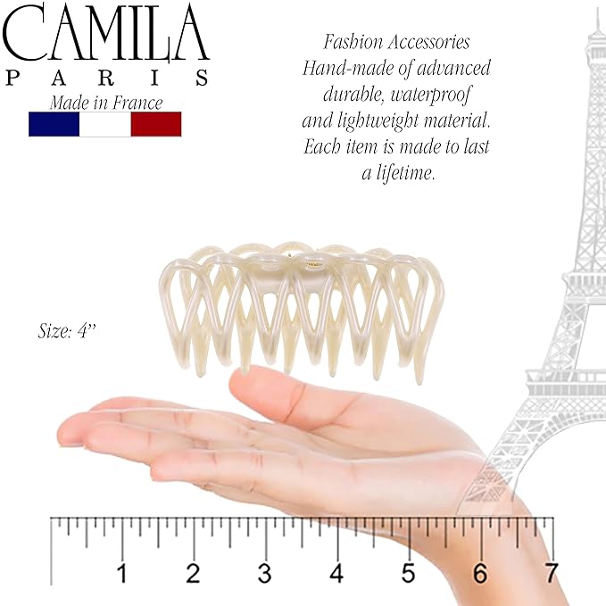 Camila Paris CP3525 French Large Hair Clips for Women Thick Hair for Long Wavy Curly Hair, Girls Hair Claw Clips Styling Big Hair Clip for Thick Hair, Strong Hold No Slip Grip Claw Clip Made in France