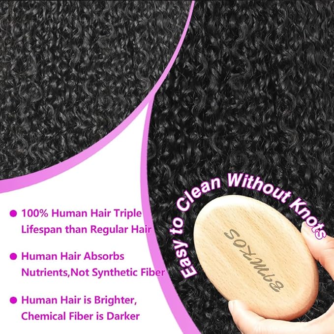Aomllute 34 Inch Lace Front Wig Human Hair Pre Plucked 200 Density 13x4 HD Deep Wave Lace Frontal Wigs Human Hair with Baby Hair Curly lace front Wigs for Women Natural Black