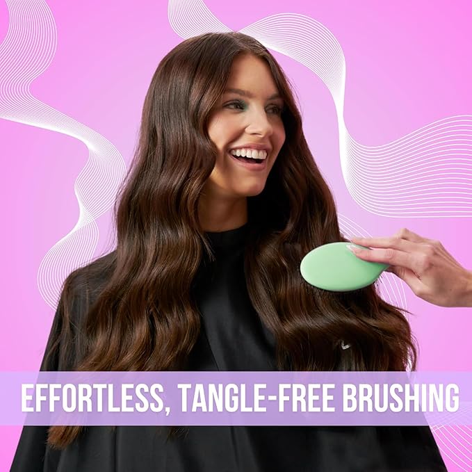 SimplyHair Ultimate Hair Extension Brush & Detangler Anti-Static, Dual Bristle Design, Soft Boar Bristle, Great for All Hair Types & Extensions - Green Ombre Brush Ideal for Adults & Kids
