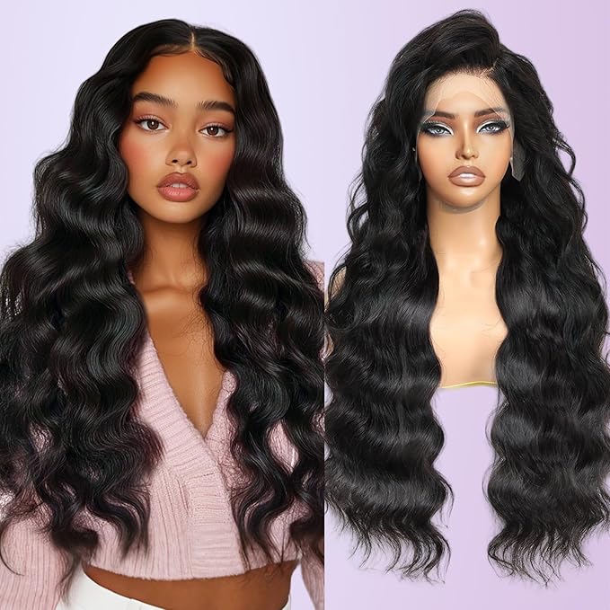 210% Density 13x6 Full Lace Frontal Wigs Human Hair 12A Body Wave Brazilian Virgin Human Hair Pre Plucked HD Transparent Lace Glueless Wigs Human Hair with Baby Hair 30 Inch