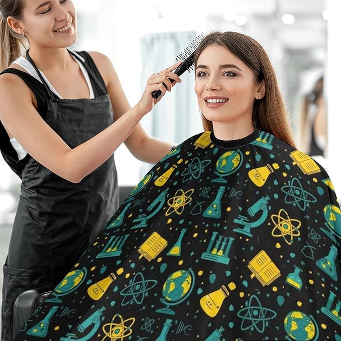 Extra Large Hair Salon Cutting Cape, Science Math Physical Chemical Biology Haircut Apron Haircut Gown for Barbers