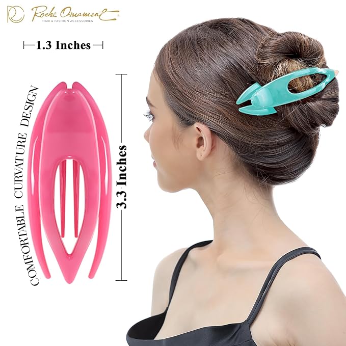 RC ROCHE 6 Pcs Flat Hair Clips Big Claw for Thick Hair French Duckbill Women No Slip Side Slide Curved Alligator Concord Strong Grip Hold Volume Lay Down Clamp, Small Pastel Multicolor