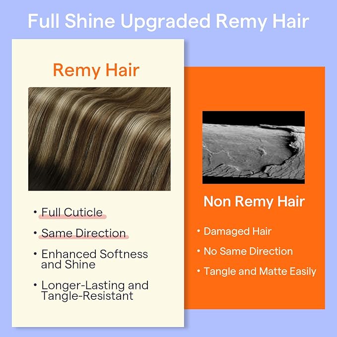 Full Shine Clip in Hair Extensions Human Hair Brown Balayage 16 Inch Real Hair Extensions Clip ins 120 Grams Dark Brown to Brown Mix Honey Blonde Seamless Human Hair 7 Pcs