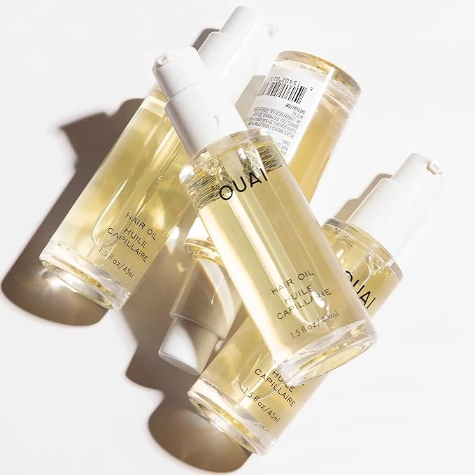 OUAI Curl Cream + Hair Oil Bundle - Hair Styling Products for Frizz Control - Includes Curl Cream (8 Oz) + Hair Oil (1.5 Oz) - 2-Piece Hair Care Set