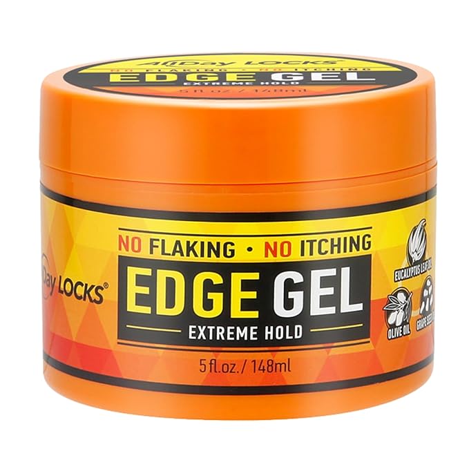 AllDay Locks Edge Gel (5 oz) | Extreme Hold, Moisturizing Edge Control Smoother | Eucalyptus, Rosemary, Olive Oil | No Frizz, Flakes, or Grease | Sleek 'n Slay Edge & Baby Hairs | 5 oz