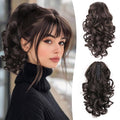 Claw Clip Ponytail Extension - 12 Inch Curly Ponytail Extension, Wavy Pony Tails Hair Extensions, Synthetic Hair Extensions Ponytail, Clip On Ponytails for Women (Color: Dark Brown)