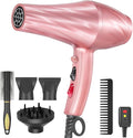 Ionic Hair Dryer,2400W Negative Ion Low Noise Hair Dryer Professional Fast Drying Hair Dryers with 2 Speeds, 3 Heat Settings, Cooling Button,with Diffuser for Curly and Straight Hair（Sakura Pink）