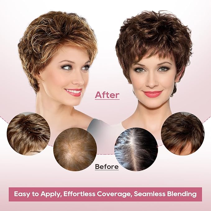 REECHO Hair Topper, Short Wiglet Hair Topper for Women with Thinning Large Coverage Synthetic Top Crown Hairpiece for Women - Silver Mist
