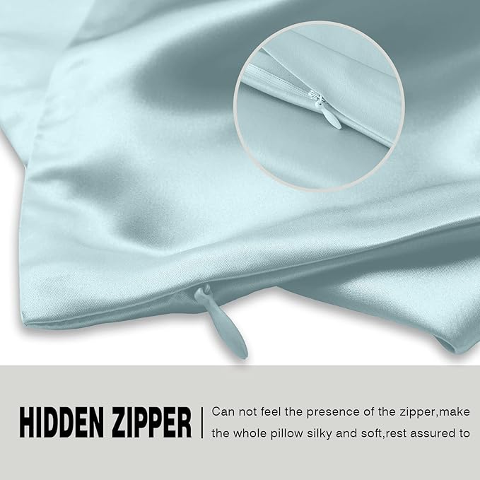 Silk Pillowcase for Hair and Skin,Soft,Breathable and Sliky 100% Silk Pillowcases King Set of 2,Both Sides Natural Mulberry Silk Pillow Cases with Hidden Zipper(King Size 20"X 36",2pcs)